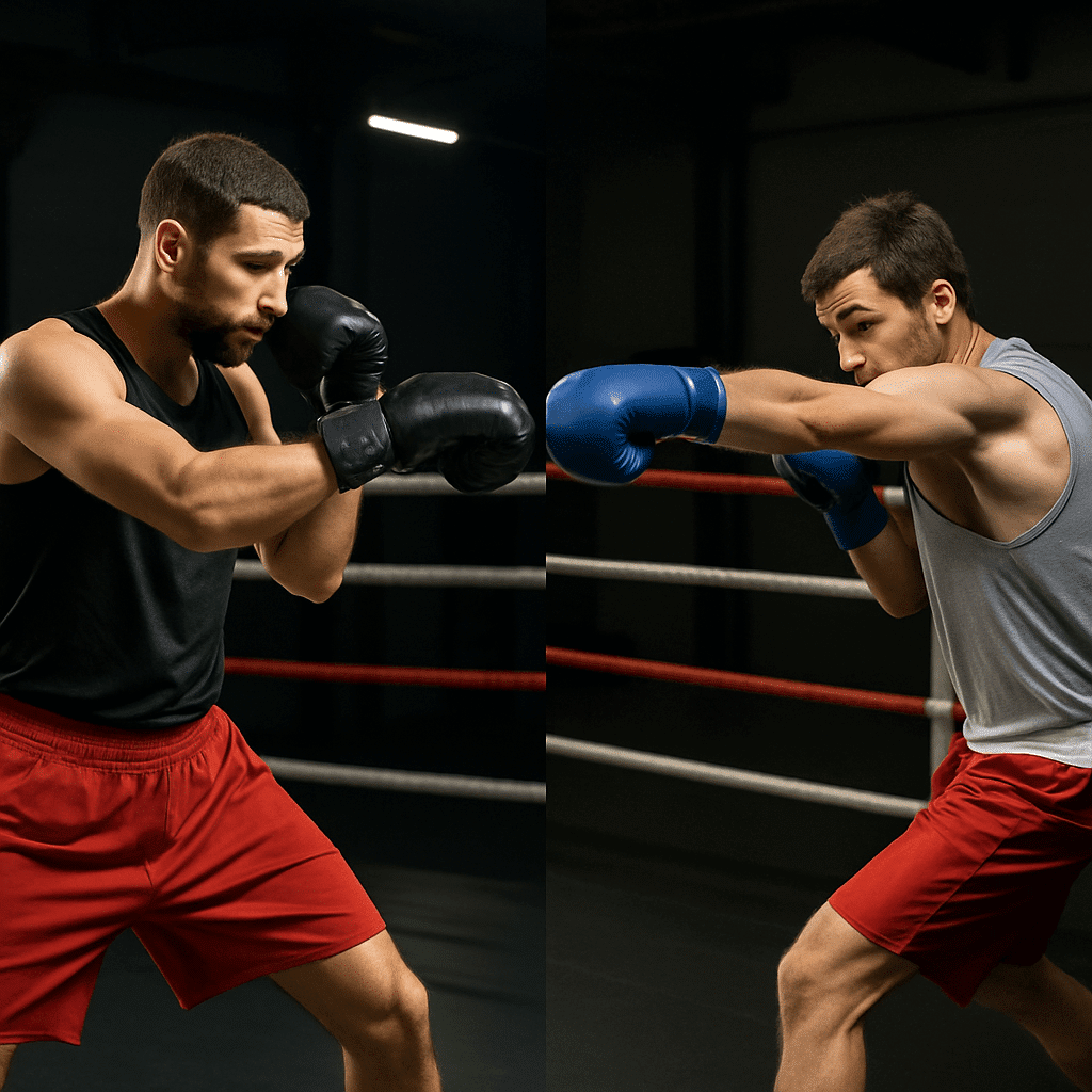 Comparison of how to throw a good and bad cross in boxing