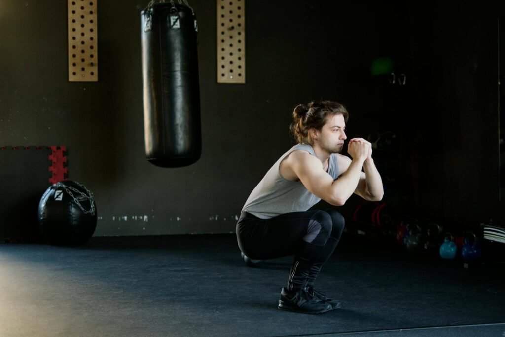 Man training at a local boxing gym