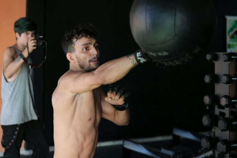 A boxer making some common beginner mistakes