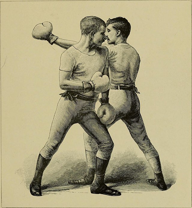 Boxers fighting using the Marquess of Queensberry Rules