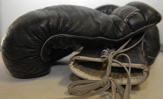 Old style horse hair boxing gloves