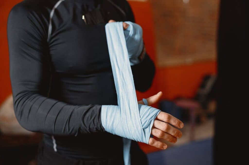 Boxer prepares herself for a training session